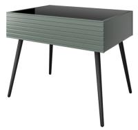 Стол журнальный Брента (лдсп, стекло-черное,  черный, лак белый (Браво-мебель) ) в Судаке от производителя 