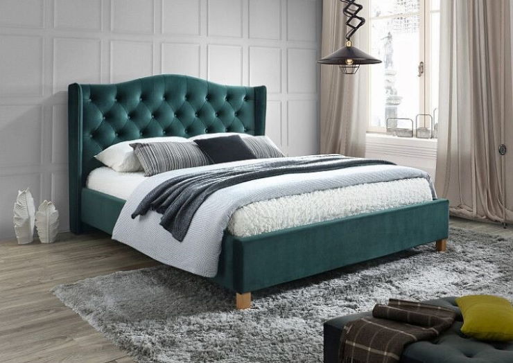 Фото Кровать двуспальная Signal Aspen velvet (СМ 160х200) c ортопедическим основанием от производителя Signal в Судаке по цене 71&nbsp;600 ₽