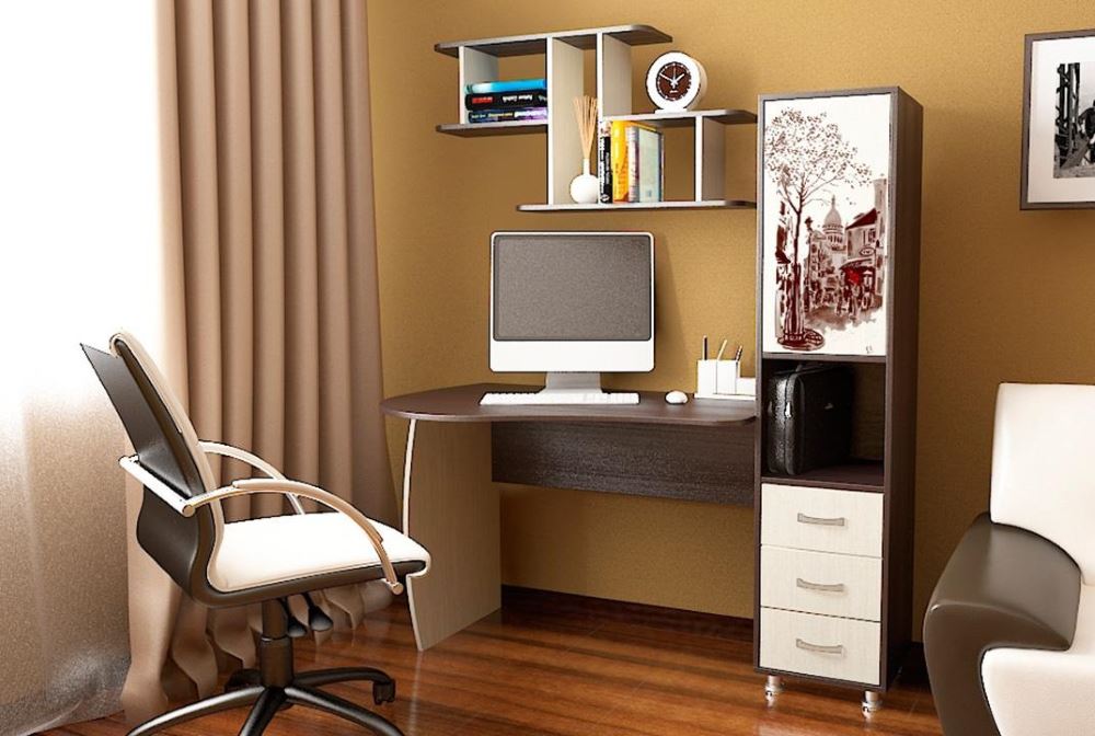 Фото Стол компьютерный Гимназист(М) (с полкой) от производителя ТриЯ в Судаке по цене 15&nbsp;510 ₽