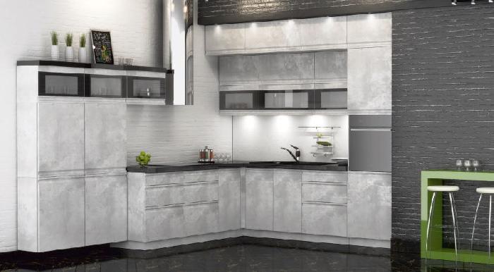 Кухня Бронкс стол-рабочий Н-63 (белый, доломит,(Леко))