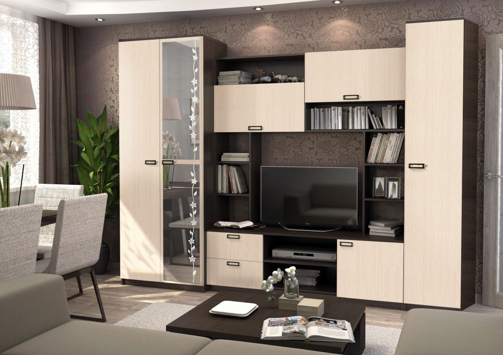 Фото Стенка Аллегро вар.№6 ЛДСП в Судаке по цене 20 050 ₽ от производителя Диал, код товара 2000001532362, 2000001532379 шт Фото Стенка Аллегро вар.№6 ЛДСП от производителя Диал в Судаке по цене 20 050 ₽