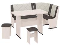 Кухонный уголок-комплект Челси Т2 (дуб белфорт, кожзам лен коричневый-лен бежевый (ТриЯ) ) в Судаке от производителя 