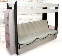 Фото krovati-s-myagkoy-spinkoy кровать 2-х ярусная шатл (см 80(110)х190) производитель Дюарт