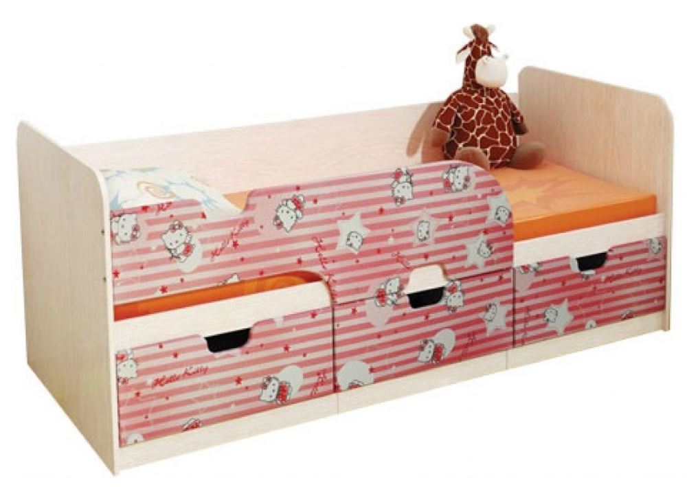 Кровать детская Минима (СМ 80х186) ( 80х186 , ЛДСП/МДФ , дуб атланта/хеллоу китти , без подъемного мех. , ящики в комплекте , без матраса (БТС) ) Кровать детская Минима (СМ 80х186) ( 80х186 , ЛДСП/МДФ , дуб атланта/хеллоу китти , без подъемного мех. , ящики в комплекте , без матраса (БТС) )