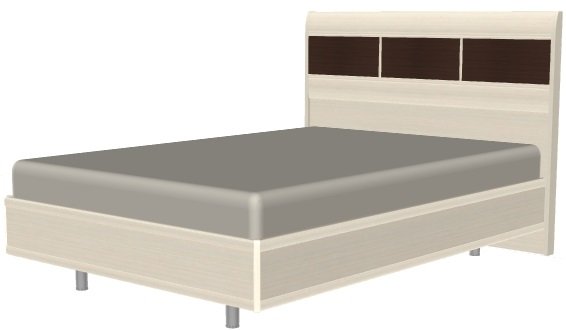 Кровать двуспальная Камелия КР-2072 (СМ 140х200) с ламельным основанием ( 140х200 , ЛДСП/МДФ , дуб беленый комбинированный , без подъемного мех. , без ящиков , без матраса (Лером) ) Кровать двуспальная Камелия КР-2072 (СМ 140х200) с ламельным основанием ( 140х200 , ЛДСП/МДФ , дуб беленый комбинированный , без подъемного мех. , без ящиков , без матраса (Лером) )