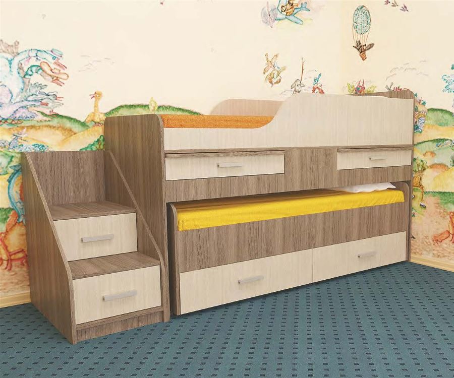 Фото Кровать 2-х ярусная Лесики (СМ 70х180/70х170) от производителя Пирамида в Судаке по цене 24&nbsp;220 ₽