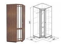 Фото raspashnoy-shkaf шкаф шерлок (sherlock)-10 (86) углового (с зеркалом) производитель Глазов