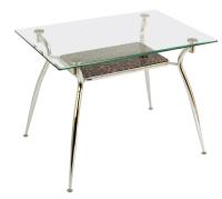 Фото  стол обеденный а612 с полкой  производитель Мебель из стекла