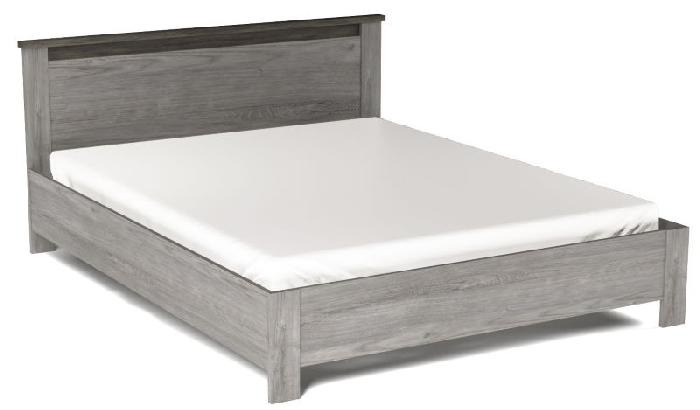 Кровать двуспальная Денвер Люкс (СМ 160х200) без основания ( 160х200 , ЛДСП , риббек серый-камень темный , без подъемного мех. , без ящиков , без матраса (СБК) ) Кровать двуспальная Денвер Люкс (СМ 160х200) без основания ( 160х200 , ЛДСП , риббек серый-камень темный , без подъемного мех. , без ящиков , без матраса (СБК) )