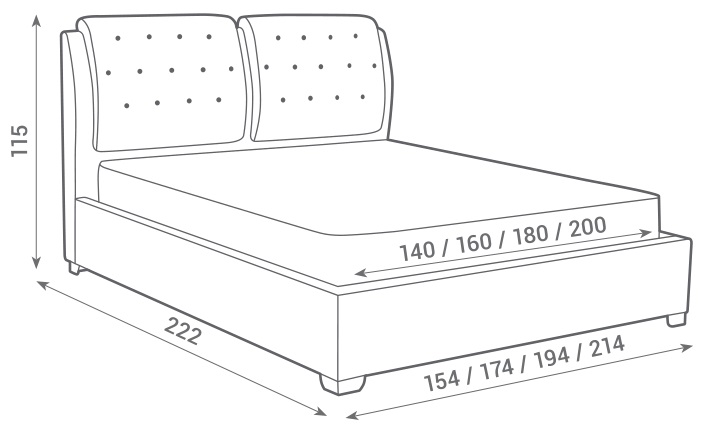 Фото Кровать двуспальная Sophia (СМ 140х200) с основанием от производителя Вега в Судаке по цене 43 520 ₽