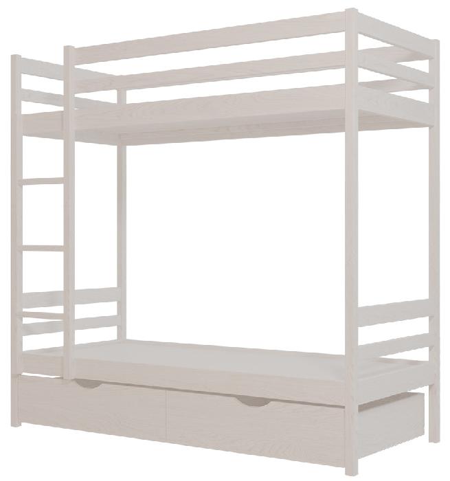 Кровать двухъярусная №1 (СМ 80х190) с основанием ( 80х190 , дерево , выбеленное дерево , без подъемного мех. , ящики в комплекте , без матраса (Фант-мебель) ) Кровать двухъярусная №1 (СМ 80х190) с основанием ( 80х190 , дерево , выбеленное дерево , без подъемного мех. , ящики в комплекте , без матраса (Фант-мебель) )