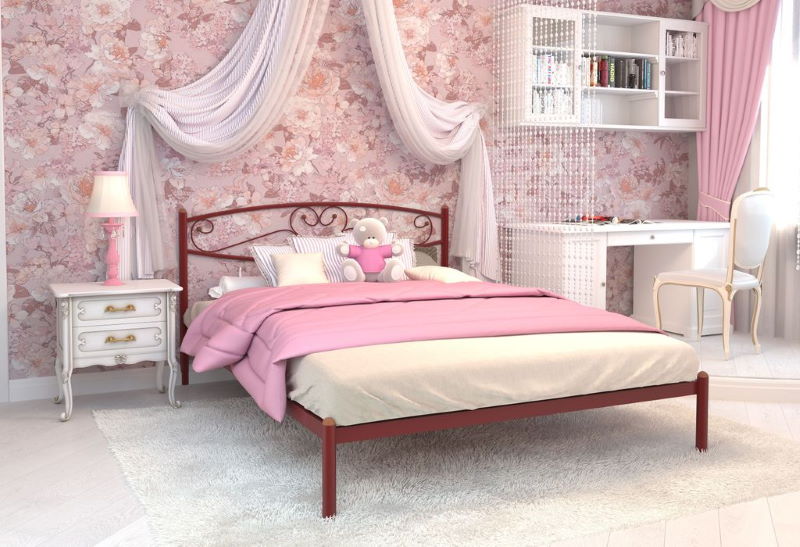 Фото Кровать двуспальная Каролина (СМ 160х200) трубка металл от производителя Милсон в Судаке по цене 13 280 ₽