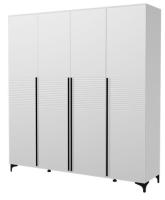 Шкаф Брента ШР-4 (200) четырехдверный (белый снег, лак белый ,(Браво-мебель)) в Судаке от производителя 