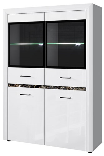 Фото Шкаф с витриной 2V2D ВайтБлек (WhitBlack) от производителя Анрэкс в Судаке по цене 33 870 ₽