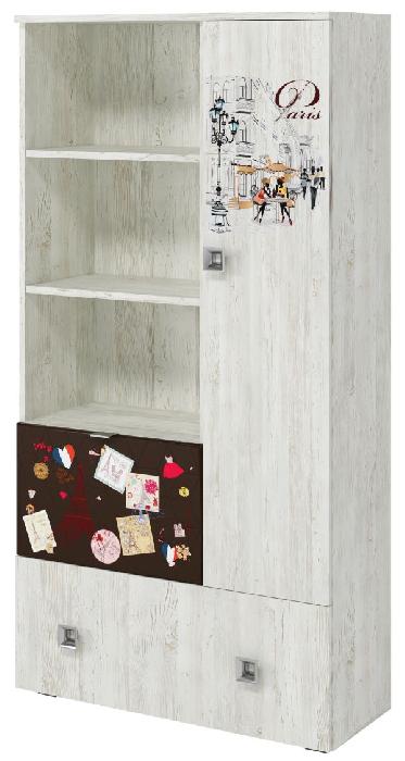 Шкаф книжный Поло (сосна винтерберг, сосна винтерберг-арабика париж,(Регина))