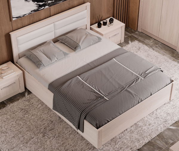 Фото Кровать двуспальная Монако КР-16 (СМ 160х200) с основанием (Мебелони) в Судаке по цене 11 850 ₽ от производителя Мебелони, код товара  шт Фото Кровать двуспальная Монако КР-16 (СМ 160х200) с основанием (Мебелони) от производителя Мебелони в Судаке по цене 11 850 ₽