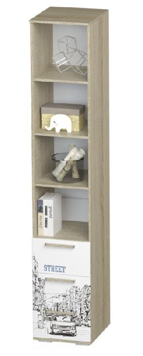 Пенал Сенди ПН-04 (дуб сонома-белый-фотопечать мальчик (БТС) ) Пенал Сенди ПН-04 (дуб сонома-белый-фотопечать мальчик (БТС) )