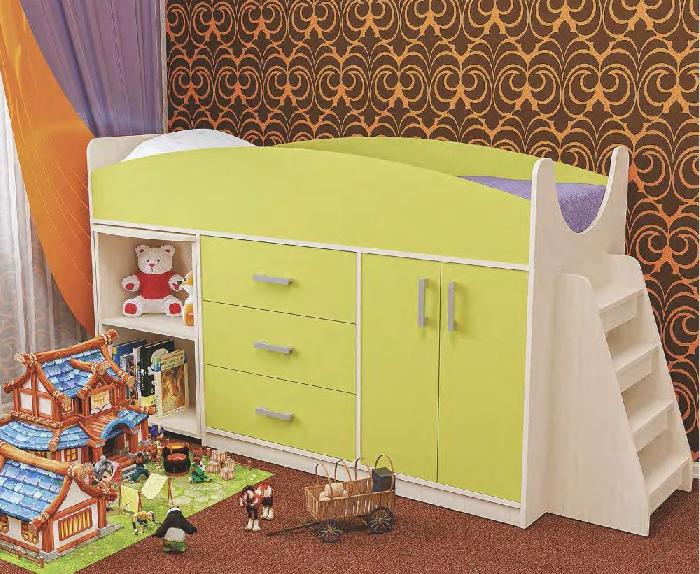 Детский набор-комплект Рокси (СМ 70х180) ( 70х180 , ЛДСП , дуб молочный/лайм , ящики в комплекте , без матраса (Пирамида) ) Детский набор-комплект Рокси (СМ 70х180) ( 70х180 , ЛДСП , дуб молочный/лайм , ящики в комплекте , без матраса (Пирамида) )