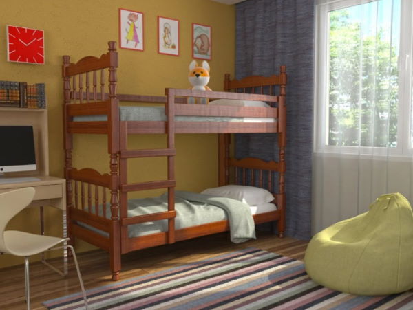 Фото Кровать 2-х ярусная Соня (СМ 80х189) с односторонними матрасами и выдвижными ящиками от производителя Браво-мебель в Судаке по цене 46&nbsp;380 ₽